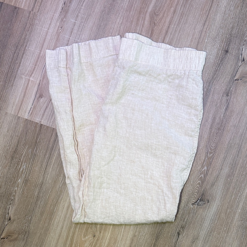 100% Linen Lilly Pulitzer Beige Summer Resort Style Pants Size L